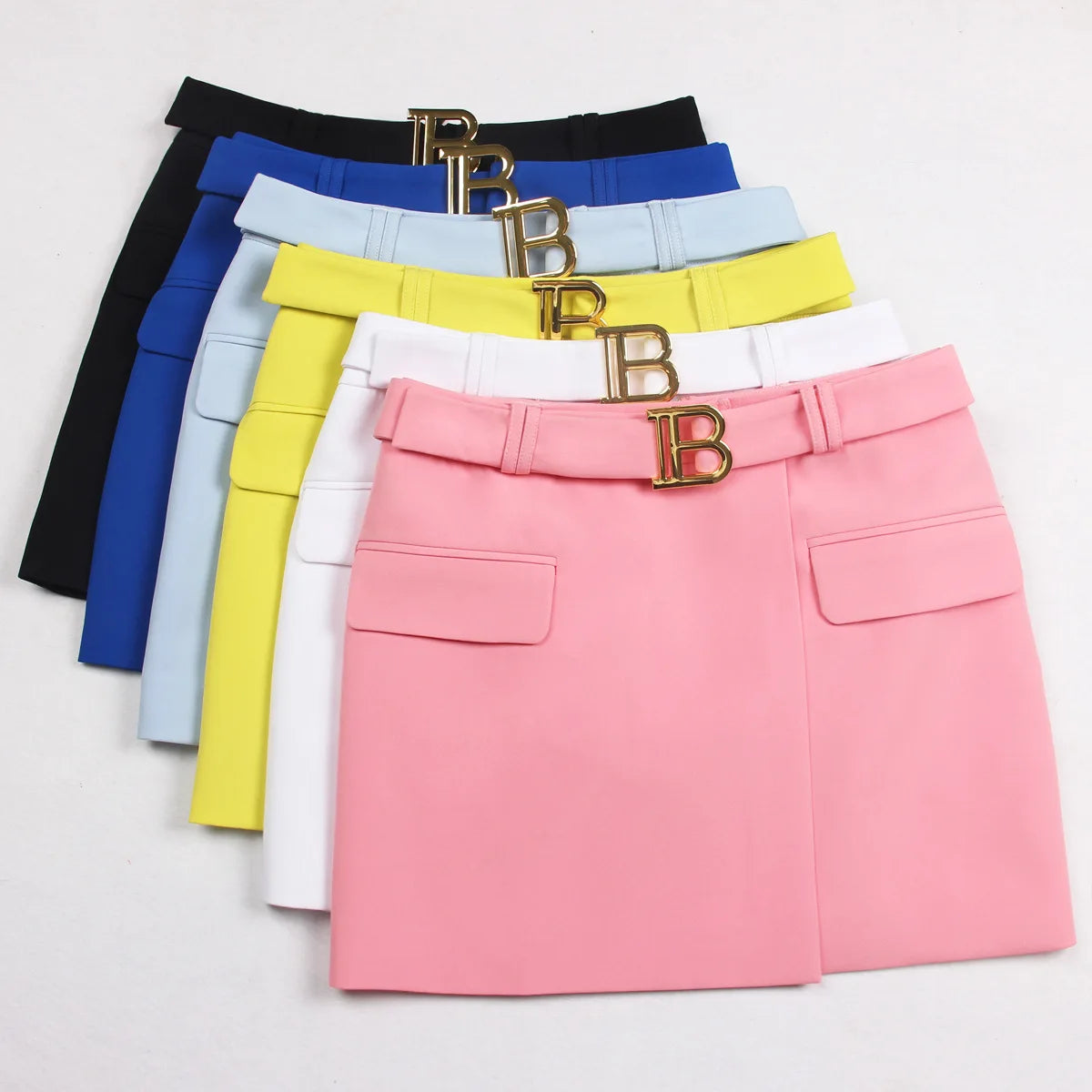 HarleyFashion 6 Colors Hot Summer Popular A-line Sexy Women Mini Skirt with Belt