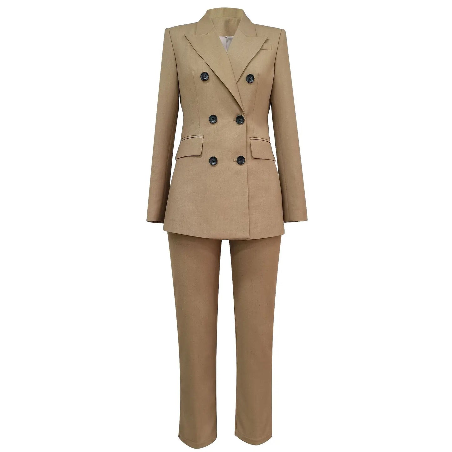 HarleyFashion Trouser Suits Blazer Sets Russian Style Khaki Pants Twin Sets Top Quality Woman 2 Pieces