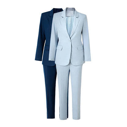 Russian Style Minimalism Design Single Button Spring Autumn Women Formal Quality Suits Two Pieces Blazer Pants Sets